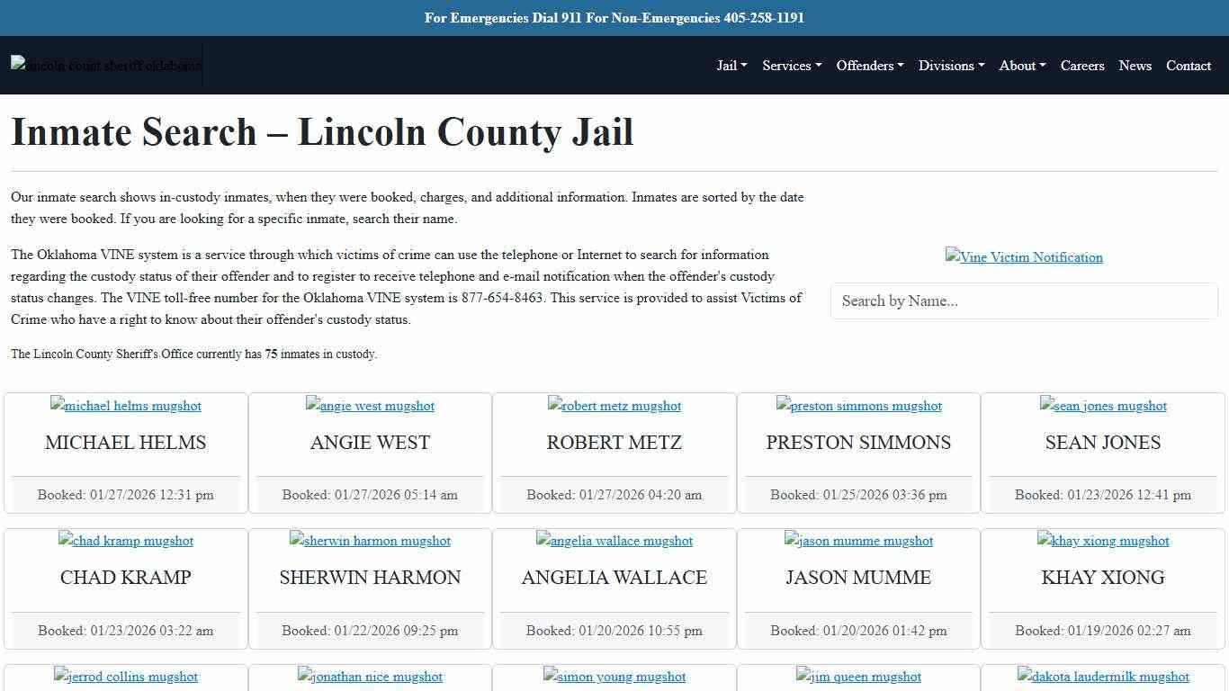 Inmate Search Lincoln County Sheriff's Office